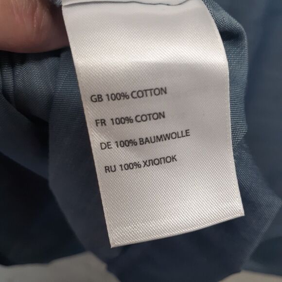 Synrgy Men's 3XL Blue Chambre Button Up Shirt Long Sleeve Casual Roll Tab Sleeve - Picture 4 of 8